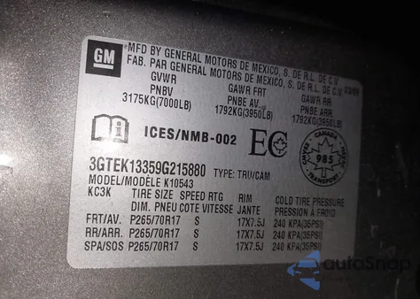 2009 GMC Sierra 1500 Work Truck z USA, uszkodzony, nr VIN 3GTEK13359G215880